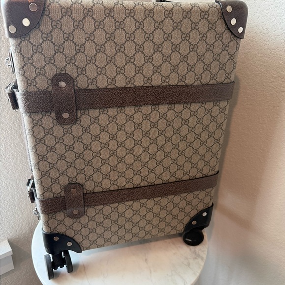 Gucci Brown Luggage Travel Bag w/Monogram ** (Gently used with locks and key)** - Picture 1 of 13